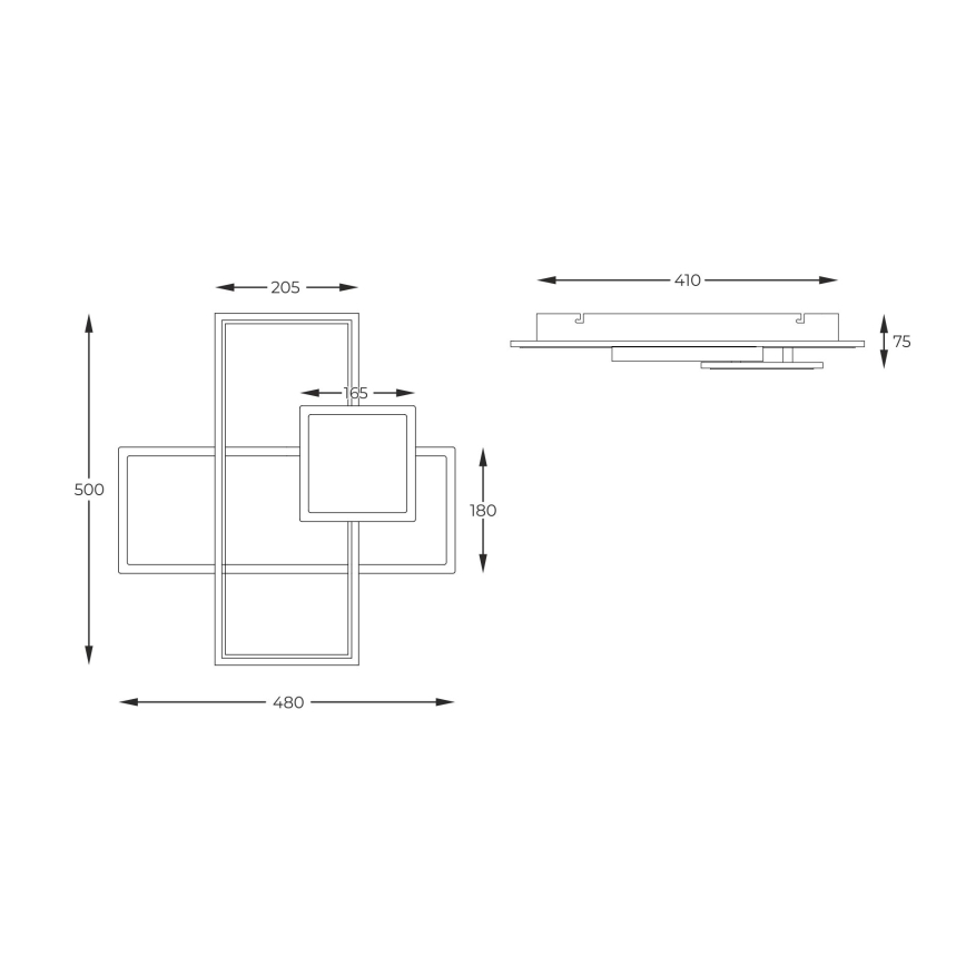 Zuma Line - LED Dimmable ceiling light LED/46W/230V black
