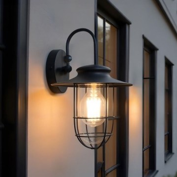 Zuma Line - Outdoor wall lamp 1xE27/60W/230V IP44 black