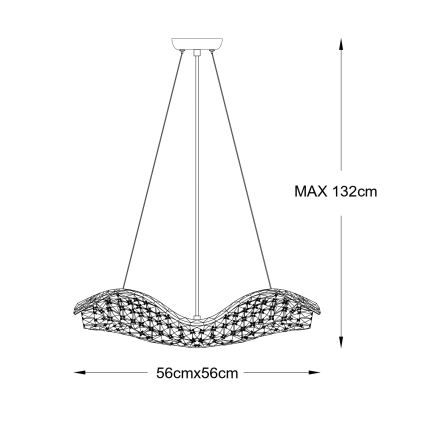 Zuma Line - Cable-suspended chandelier 8xG9/42W/230V, gold finish