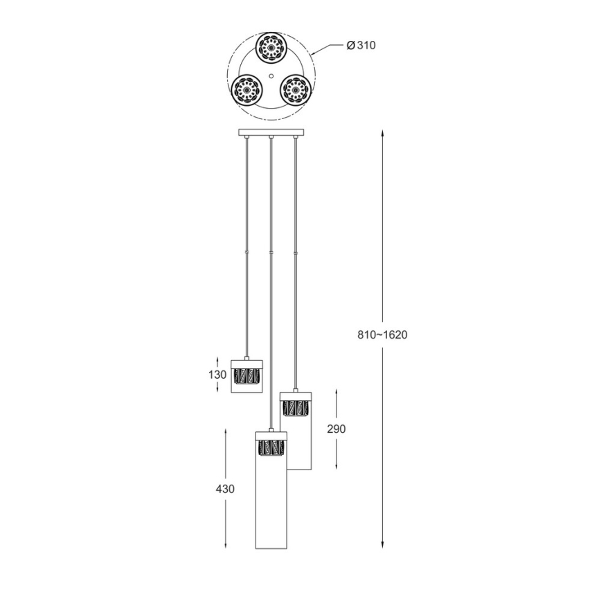 Zuma Line - Crystal chandelier on a string 3xG9/28W/230V
