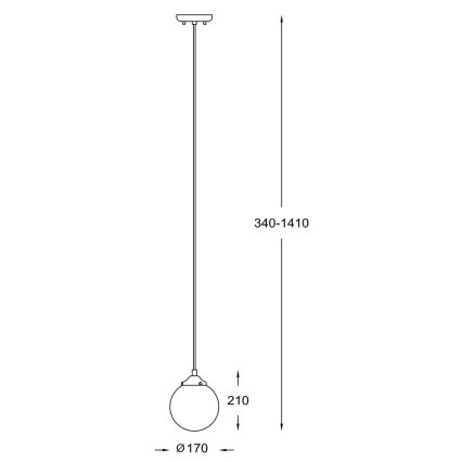 Zuma Line - Chandelier on a string 1xE27/40W/230V