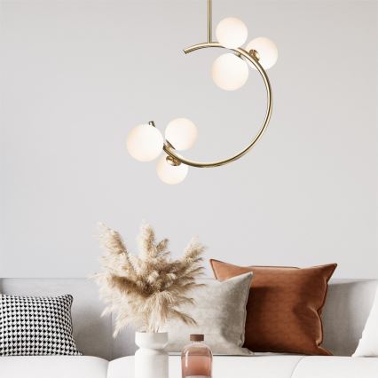 Zuma Line - Chandelier on a pole 6xG9/33W/230V gold