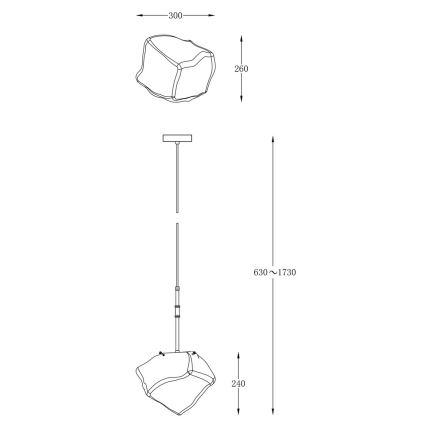 Zuma Line - Chandelier on a string 1xE27/40W/230V