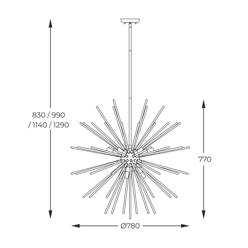 Zuma Line - Chandelier on a pole 9xG9/42W/230V gold/black