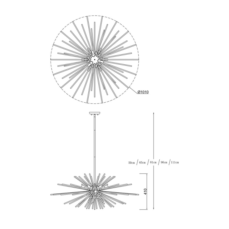 Zuma Line - Chandelier on a pole 9xG9/42W/230V gold