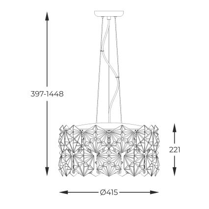 Zuma Line - Chandelier on a string 5xG9/33W/230V shiny chrome