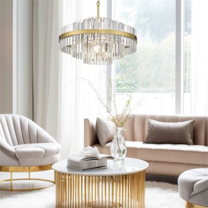 Zuma Line - Chandelier on a chain 12xG9/28W/230V d. 60 cm gold