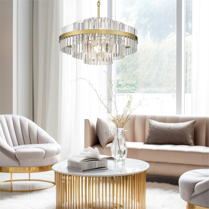 Zuma Line - Chandelier on a chain 12xG9/28W/230V d. 60 cm gold