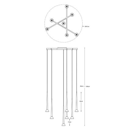 Zuma Line - LED Cable Chandelier 7xLED/6W/230V Black/Gold