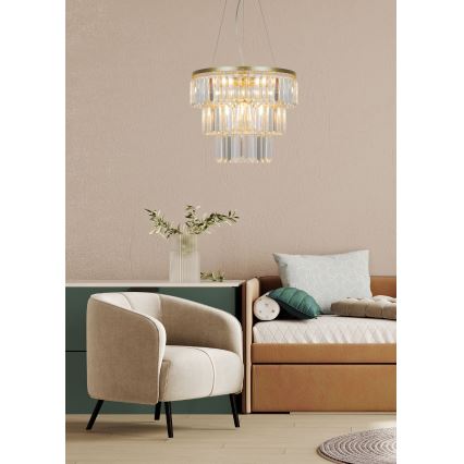 Zuma Line - Crystal chandelier on a string 4xE14/40W/230V gold