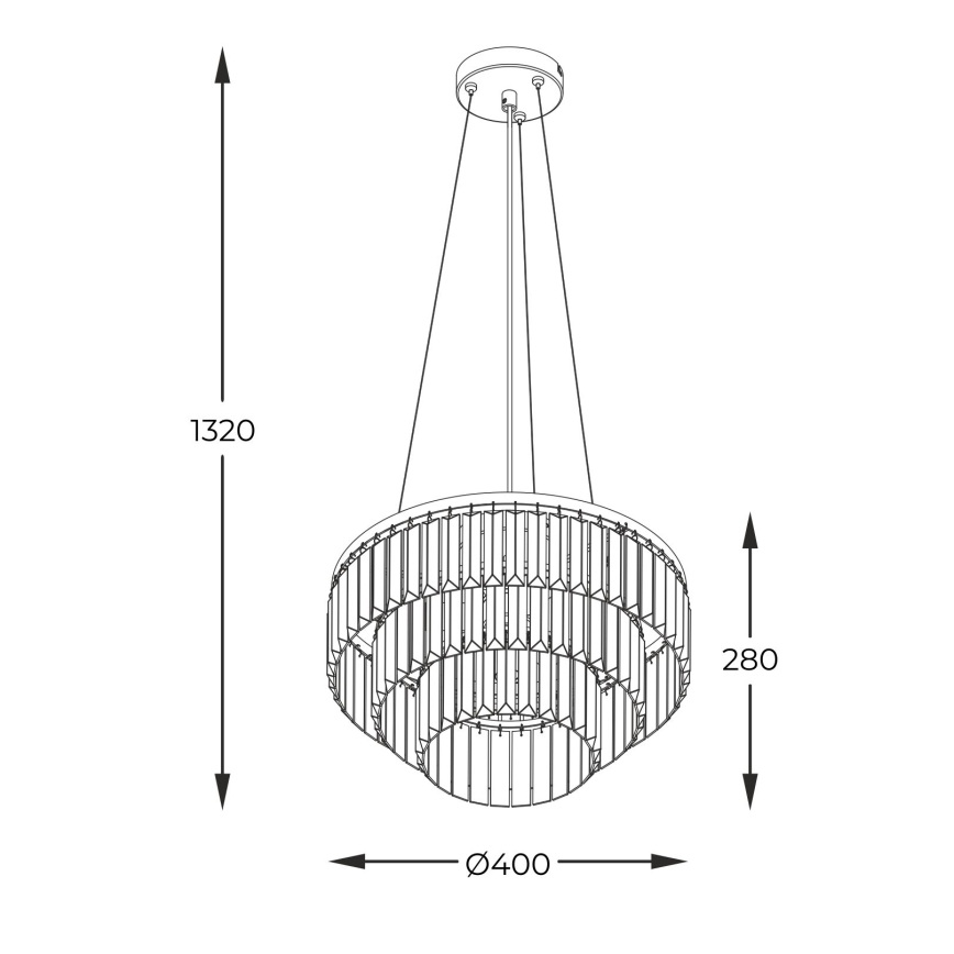 Zuma Line - Crystal chandelier on a string 4xE14/40W/230V gold