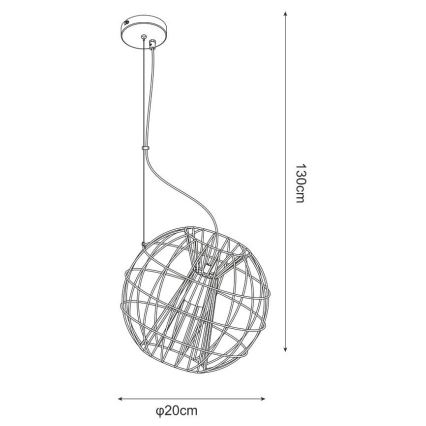 Zuma Line - Chandelier on a string 1xE27/60W/230V black