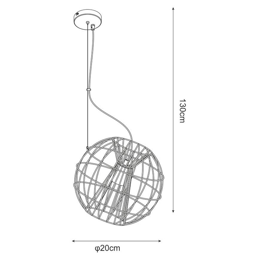 Zuma Line - Chandelier on a string 1xE27/60W/230V black