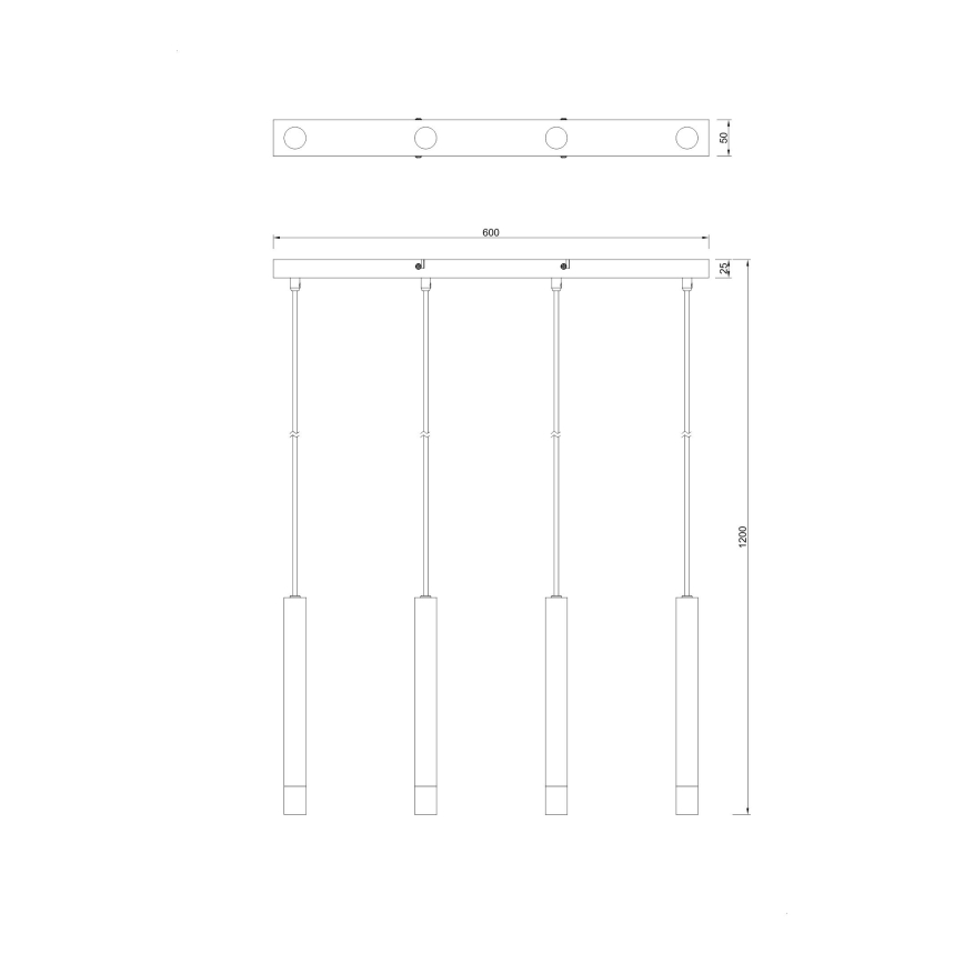 Zuma Line - Cable-Suspended Chandelier 4x G9/5W/230V, Gold