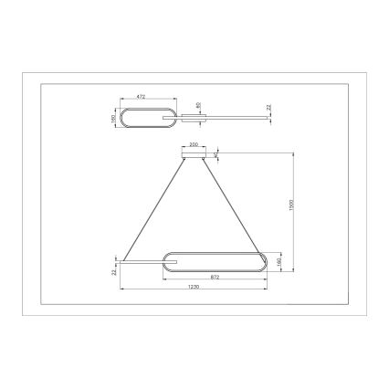 Zuma Line - LED pendant on cable 2xLED/40W/230V black/gold