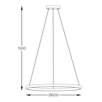 Zuma Line - LED Chandelier on a string LED/32W/230V 3000/4000/6000K d. 60 cm black