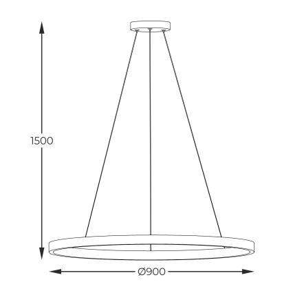 Zuma Line - LED Chandelier on a string LED/40W/230V 3000/4000/6000K d. 90 cm black