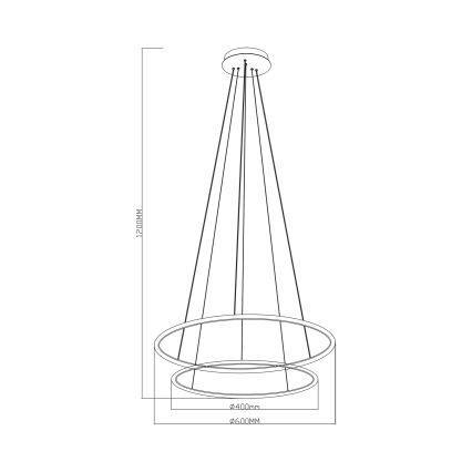 Zuma Line - LED Chandelier on a string LED/40W/230V gold