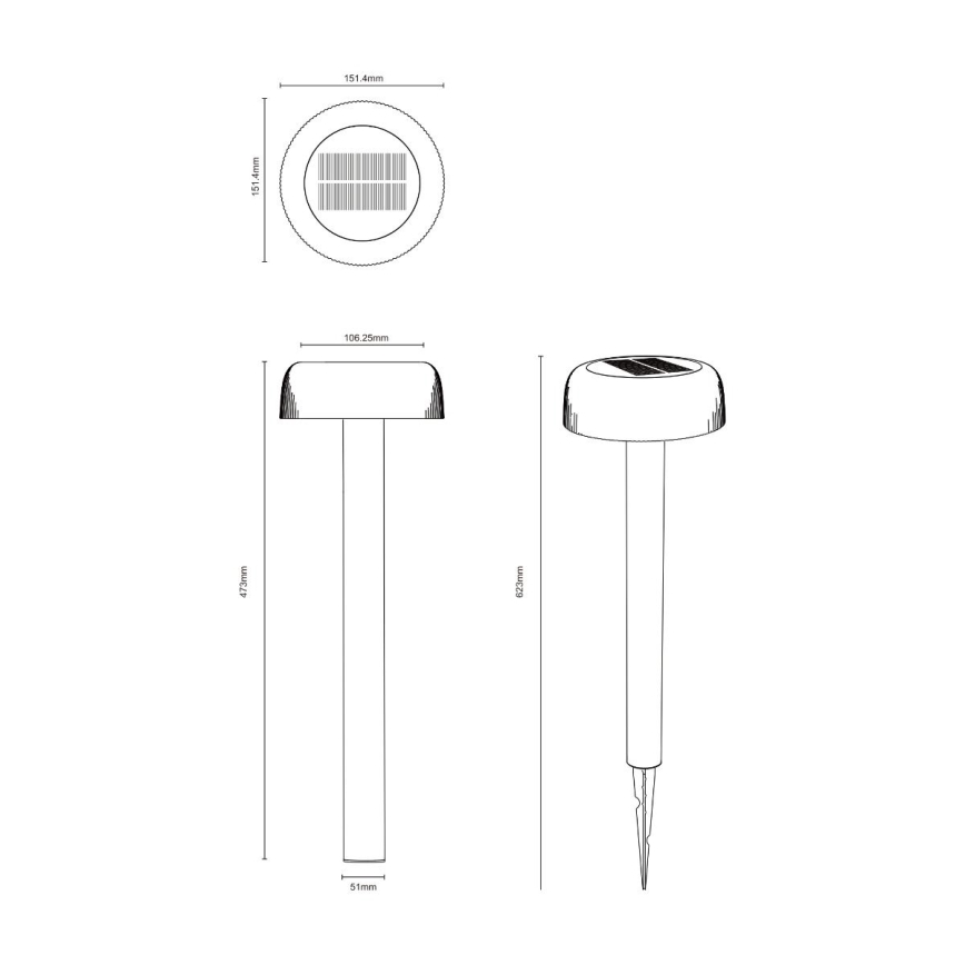 Zuma Line - LED Solar lamp LED/2,5W/2000 mAh IP44 black