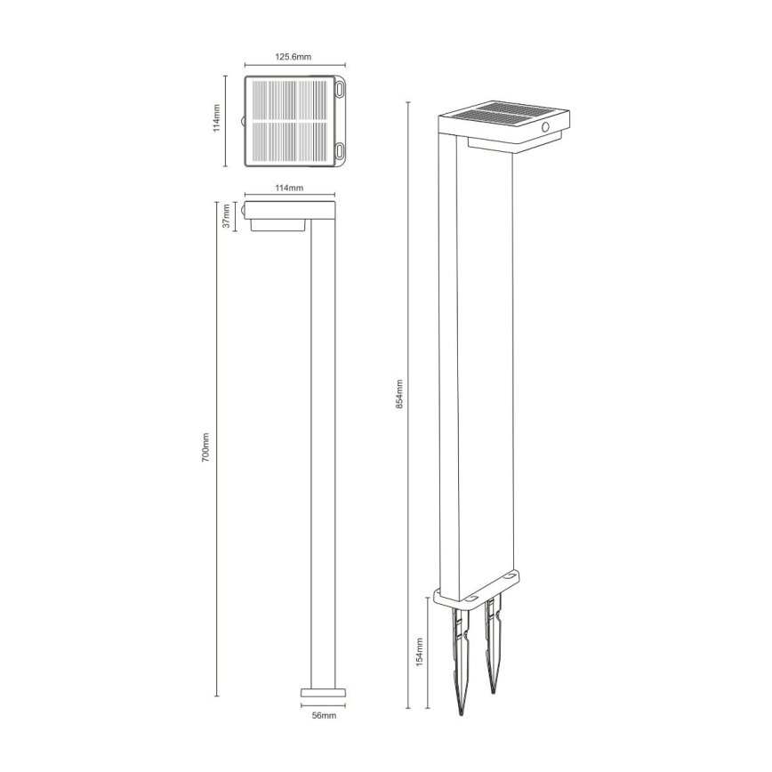 Zuma Line - LED Solar lamp with a motion and dusk sensor LED/4,5W/2000 mAh IP44 black