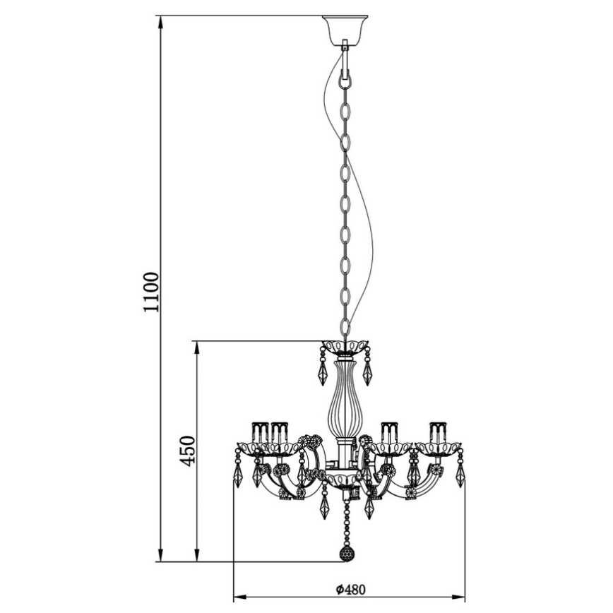 Zuma Line - Chandelier on a chain 5xE14/40W/230V