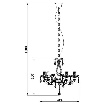 Zuma Line - Chandelier on a chain 5xE14/40W/230V black