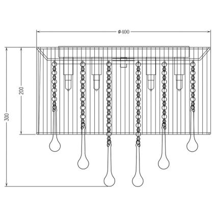 Zuma Line - Ceiling light 8xG9/40W/230V black