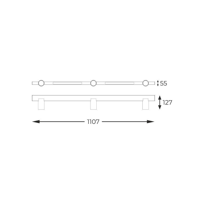 Zuma Line - LED Wall spotlight 3xGU10/5W/230V + 2xLED/8W black