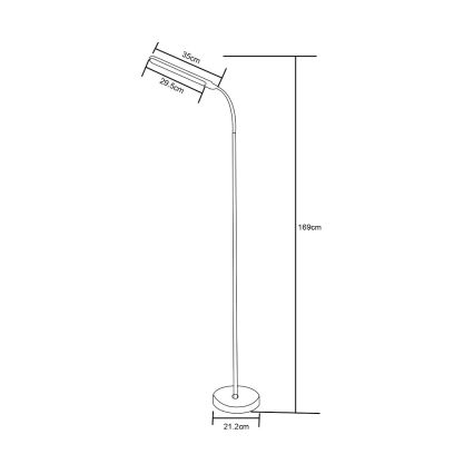 Zuma Line - LED Dimmable floor lamp LED/10W/230V 3000/4500/6500K white