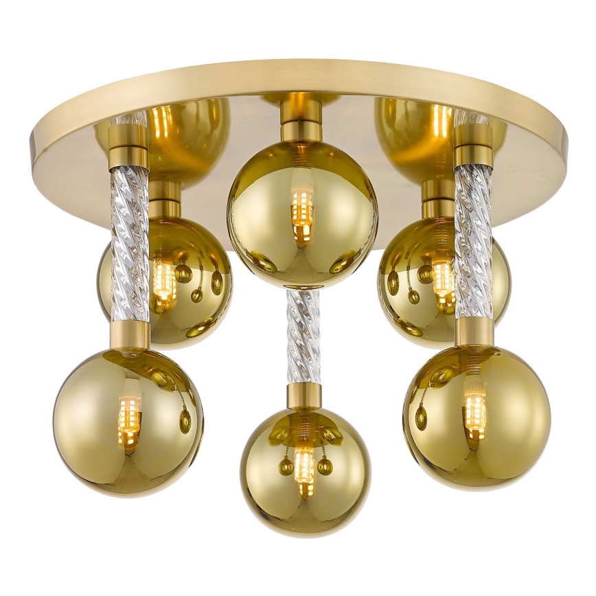 Zuma Line - Surface-mounted chandelier 6xG9/6W/230V brass