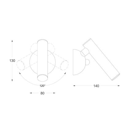 Zuma Line - LED Wall-Mounted Spotlight LED/5W/230V Gold