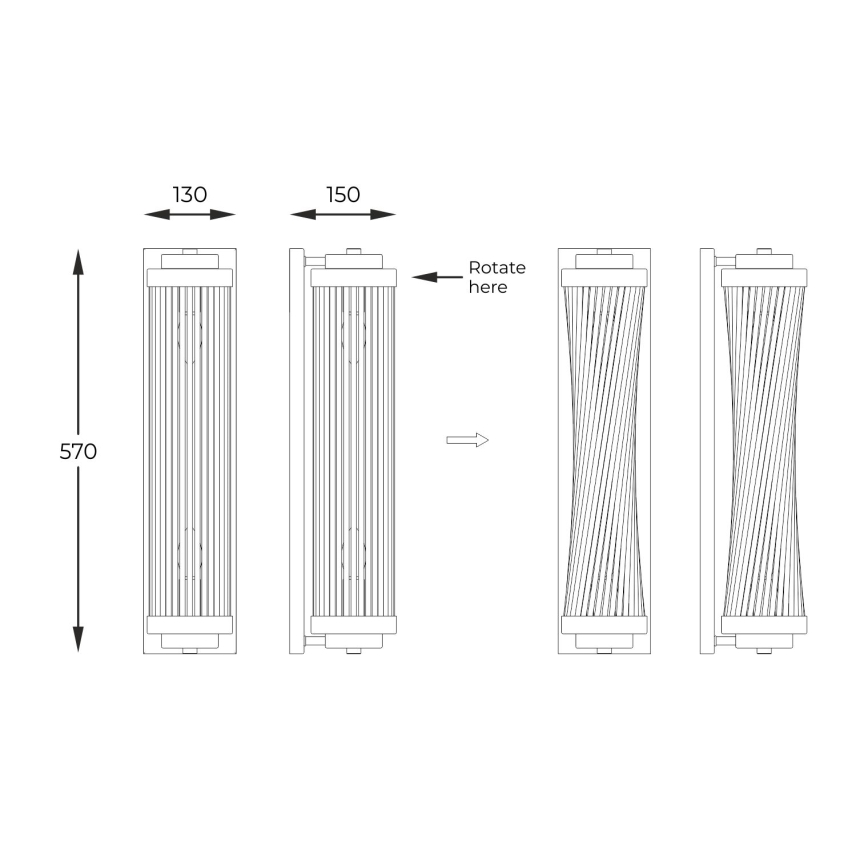 Zuma Line - Wall light 2xE14/60W/230V shiny chrome