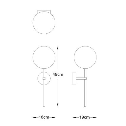 Zuma Line - Gold Wall Lamp 1xG4/2W/230V