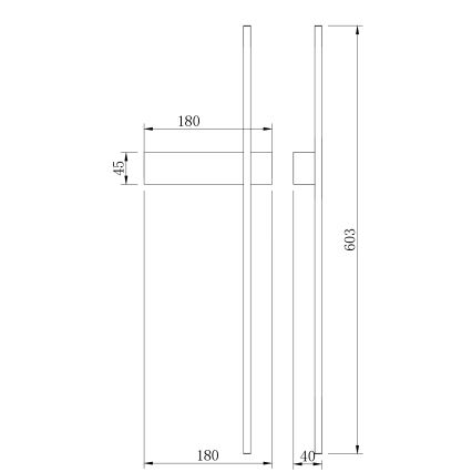 Zuma Line - LED Wall Light LED/8W/230V 3000/4000/6000K 60 cm black