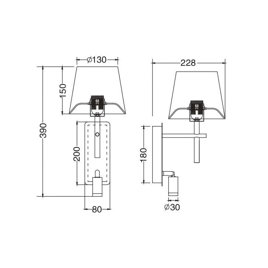 Zuma Line - LED Wall Lamp 1xE27/40W/230V + LED/2.5W matte chrome/white