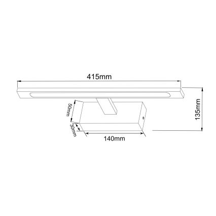 Zuma Line - LED Bathroom mirror lighting LED/12W/230V 41 cm IP44 black