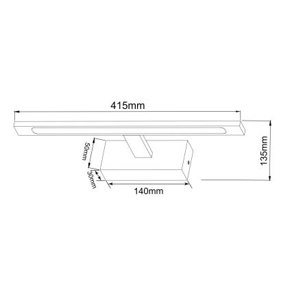 Zuma Line - LED Bathroom mirror lighting LED/12W/230V 41 cm IP44 gold