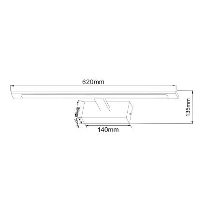 Zuma Line - LED Bathroom mirror lighting LED/20W/230V 62 cm IP44 gold