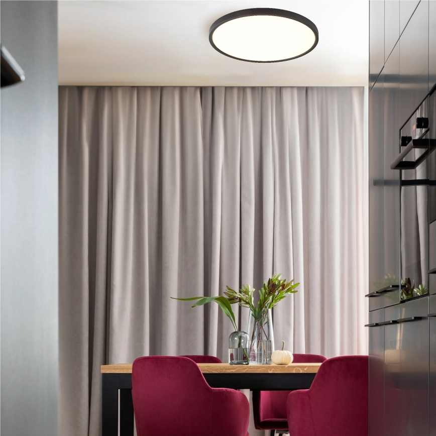 Zuma Line - CAMI LED Ceiling Light 48W, 230V, Selectable 3000/4000/6000K, Ø 60 cm, Black