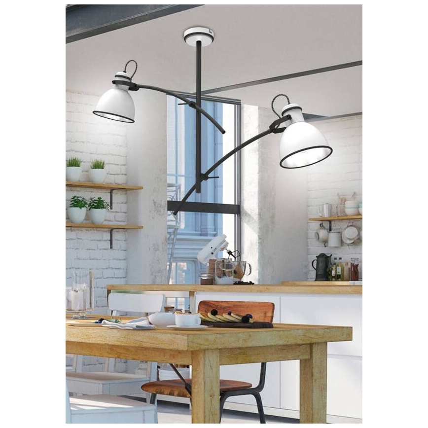 ZUMBA Pendant Light 2xE27/60W/230V White/Black