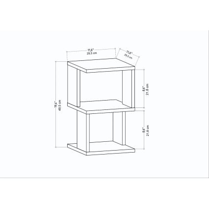 ZUNA Anthracite Bedside Table