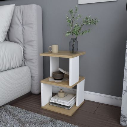 ZUNA bedside table oak/white
