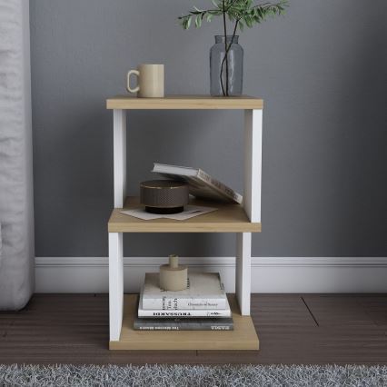 ZUNA bedside table oak/white