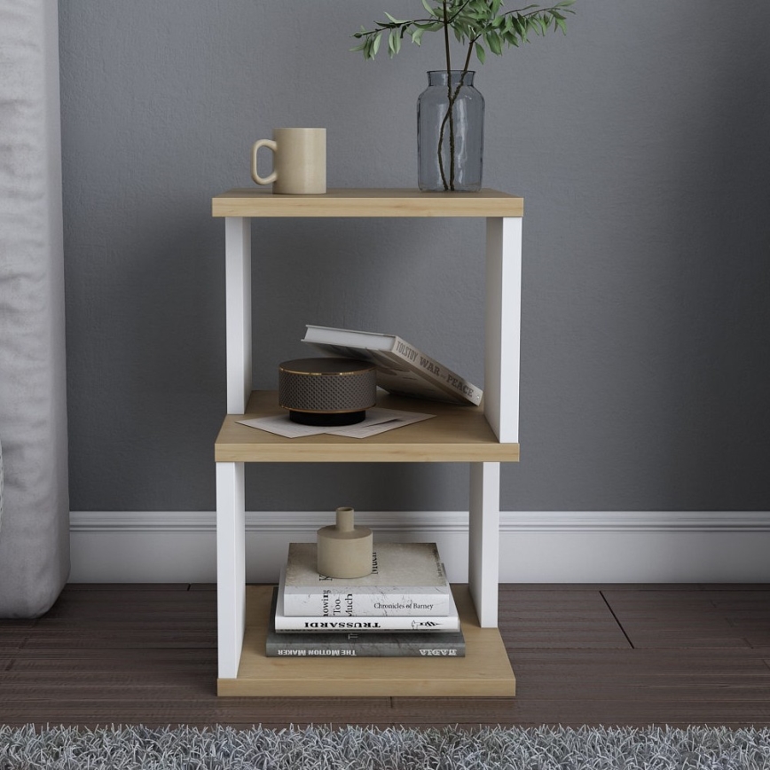 ZUNA bedside table oak/white