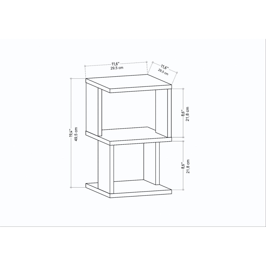 ZUNA bedside table oak/white